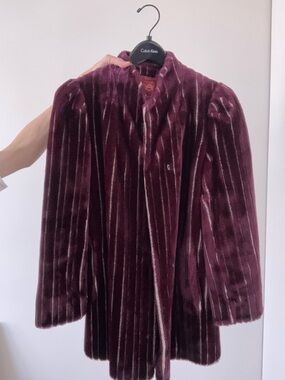 Vintage Sasson Union Made Berry Faux-Fur Coat